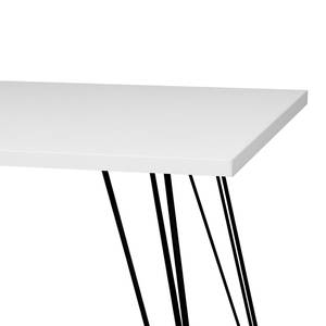 Schreibtisch Unieux Matt Weiß - Breite: 160 cm - Schwarz