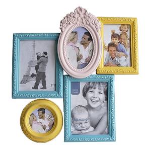 Fotolijst Family Soley (5-delig) transparant glas/sparrenhout - meerdere kleuren