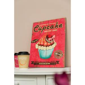 Schild Cupcake V Tanne - Rot