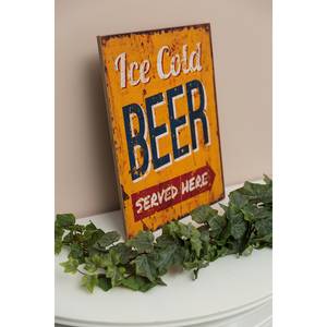 Schild Ice cold beer Tanne - Orange