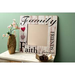 Sierspiegel Family Friends Faith forever spiegelglas/sparrenhout - wit