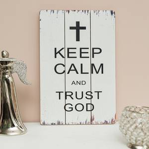 Afbeelding Trust God sparrenhout - wit