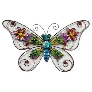 Decoratie  Vlinder ijzer - Turquoise
