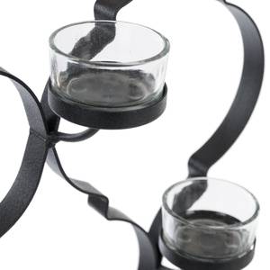 Wand-kaarsenhouder Aaron transparant glas/ijzer - zwart