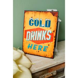 Afbeelding Cold drinks here ijzer - geel