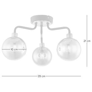 Plafonnier Helja I Verre fumé / Fer - 3 ampoules