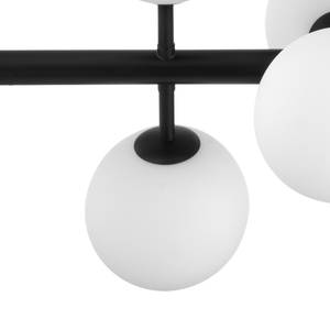 Lampada da soffitto KJUL 10 punti luce Metallo nero / Vetro opalino bianco