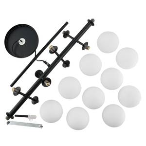 Lampada da soffitto KJUL 10 punti luce Metallo nero / Vetro opalino bianco