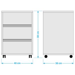 Rollcontainer Kurri Eiche Dekor / Anthrazit