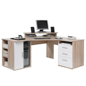 Bureau d’angle Kaaratha Imitation chêne / Blanc