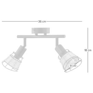Plafondlamp Lendum I ijzer/rotan - Aantal lichtbronnen: 2