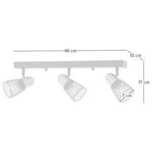 Plafondlamp Tolne I ijzer/massief grenenhout - Aantal lichtbronnen: 3