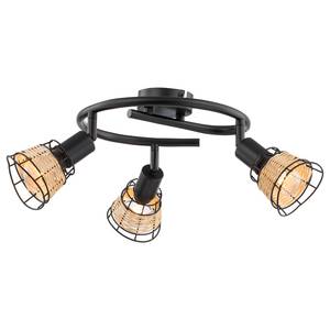 Lampada da soffitto Lendum II Ferro / Rattan - 3 punti luce