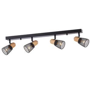 Plafondlamp Tolne I ijzer/massief grenenhout - Aantal lichtbronnen: 4
