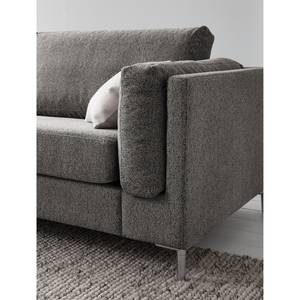 3-Sitzer Sofa COSO Classic+ Webstoff - Chenille Rufi: Grau - Chrom glänzend
