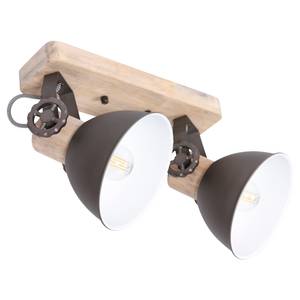 Projecteur double Gearwood Fer / Partiellement en chêne massif - 2 ampoules