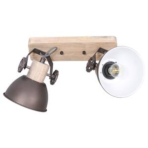 Projecteur double Gearwood Fer / Partiellement en chêne massif - 2 ampoules