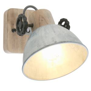 Plafondlamp Gearwood VII ijzer/deels massief eikenhout - 1 lichtbron