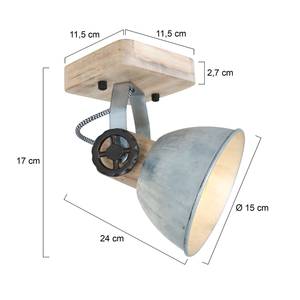 Projecteur unique Gearwood Fer / Partiellement en chêne massif - 1 ampoule