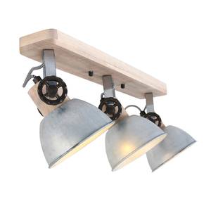 Plafondlamp Gearwood I ijzer/deels massief eikenhout - 3 lichtbronnen