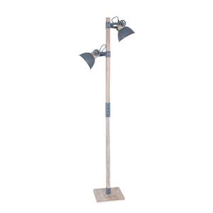 Staande lamp Gearwood II ijzer/deels massief eikenhout - 2 lichtbronnen