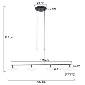 LED-Pendelleuchte Tallerken VI Milchglas / Eisen - 4-flammig