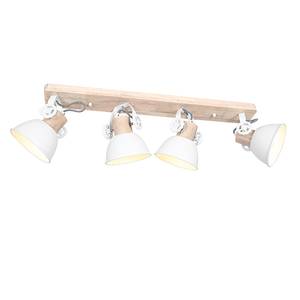 Plafondlamp Gearwood VI ijzer/deels massief eikenhout - 4 lichtbronnen