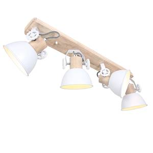 Plafondlamp Gearwood VI ijzer/deels massief eikenhout - 4 lichtbronnen