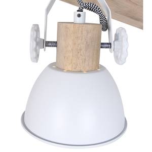 Plafondlamp Gearwood VI ijzer/deels massief eikenhout - 4 lichtbronnen