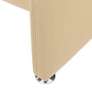 Polsterhocker Capri Echtleder - Echtleder Mabel: Warmes Beige