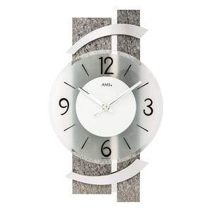 Horloge murale Cedar Verre satiné / Aluminium - Gris