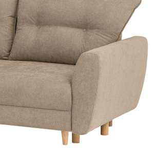 Hoekbank Cab microvezel - Microvezel Enza: Lichtbeige - Longchair vooraanzicht links