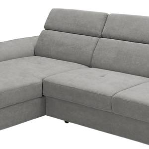 Ecksofa Busene I Microfaser - Microfaser Enza: Grau - Longchair davorstehend links - Mit Schlaffunktion