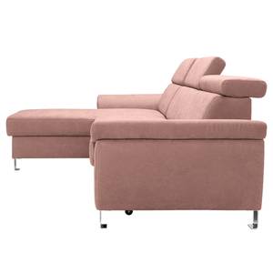 Hoekbank Busene I microvezel - Microvezel Enza: Mauve - Longchair vooraanzicht links - Met slaapfunctie