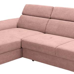 Hoekbank Busene I microvezel - Microvezel Enza: Mauve - Longchair vooraanzicht links - Met slaapfunctie