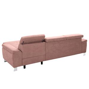 Ecksofa Busene I Microfaser - Microfaser Enza: Mauve - Longchair davorstehend rechts - Mit Schlaffunktion