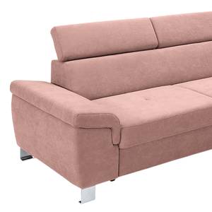 Ecksofa Busene I Microfaser - Microfaser Enza: Mauve - Longchair davorstehend rechts - Mit Schlaffunktion