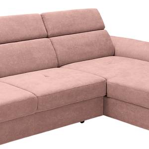 Ecksofa Busene I Microfaser - Microfaser Enza: Mauve - Longchair davorstehend rechts - Mit Schlaffunktion