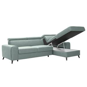 Ecksofa Cadima II Webstoff - Webstoff Cavo: Grau - Longchair davorstehend rechts - Mit Schlaffunktion