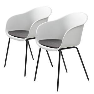 Chaises à accoudoirs Eva (lot de 2) Blanc