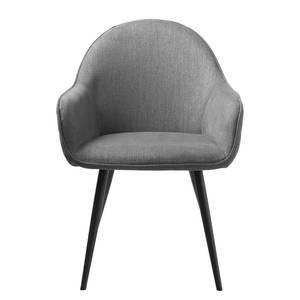 Chaises à accoudoirs Delvin (lot de 2) Tissu / Métal - Gris / Noir