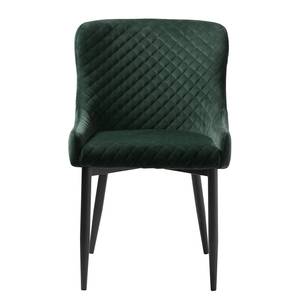 Chaises Elbi II (lot de 2) Velours / Métal - Vert foncé / Noir