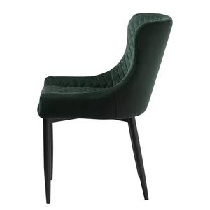 Chaises Elbi II (lot de 2) Velours / Métal - Vert foncé / Noir