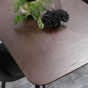 Tavolo da pranzo Dax Rovere impiallacciato / Metallo - Rovere marrone scuro / Nero