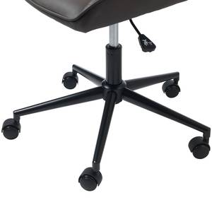 Chaise de bureau pivotante Dela II Imitation cuir / Métal - Marron foncé / Noir