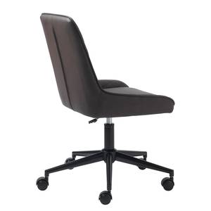 Chaise de bureau pivotante Dela II Imitation cuir / Métal - Marron foncé / Noir
