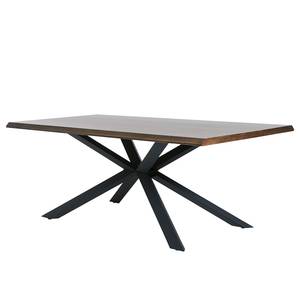 Table Berck Chêne foncé / Noir - Chêne foncé - 160 x 90 cm