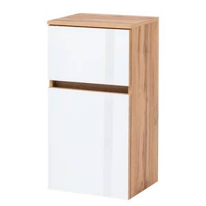 Lage kast Tira Wit glas/Eikenhouten Wotan look