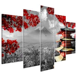 Wandbild Japanese Adventure (5-teilig) Leinwand - Mehrfarbig - 100 x 50 cm