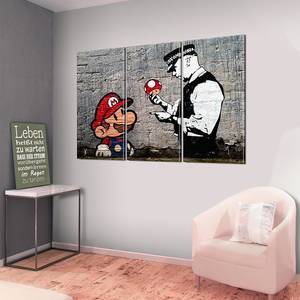 Wandbild Super Mario Mushroom Cop Leinwand - Mehrfarbig - 120 x 80 cm